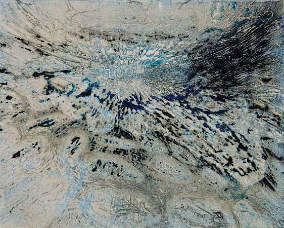 Krishna Reddy intaglio: Krishna Reddy (Indian 1925-)- ''Splash''- intaglio in colors with relief, ca. 1950's, signed titled and annotated 'Epreuve d'artist' in pencil. 14 1/2 x 18''