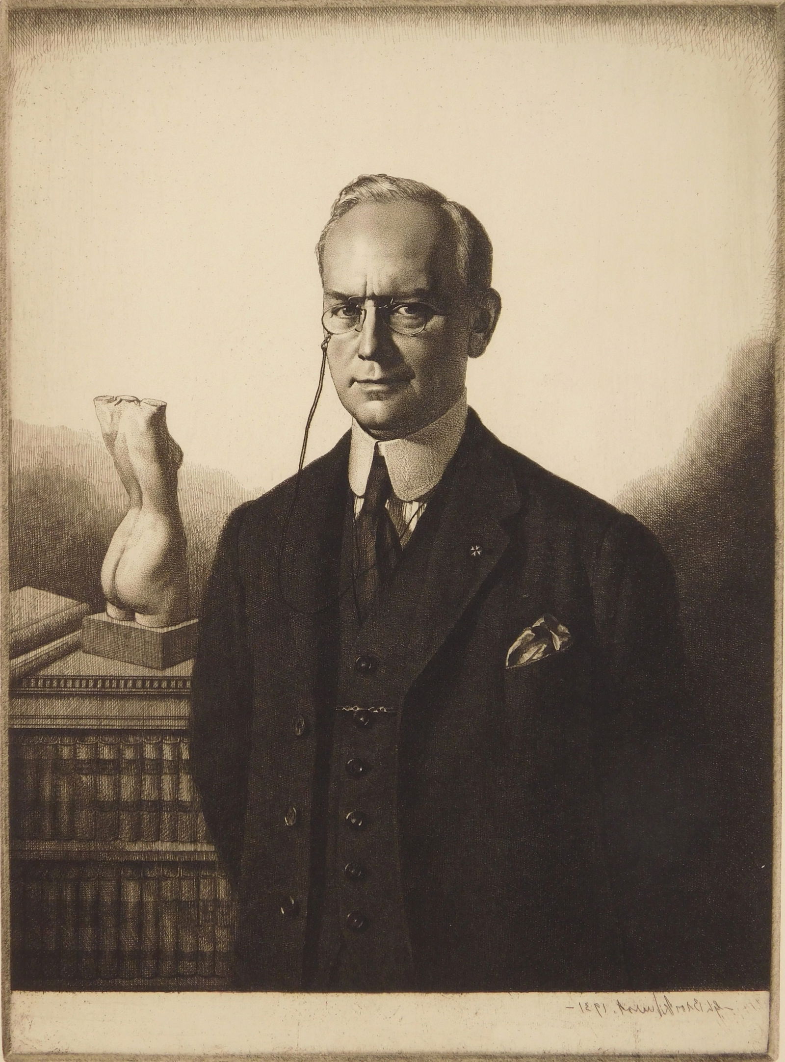 Gerald Leslie Brockhurst (British, 1890-1978) etching (1 of 4)