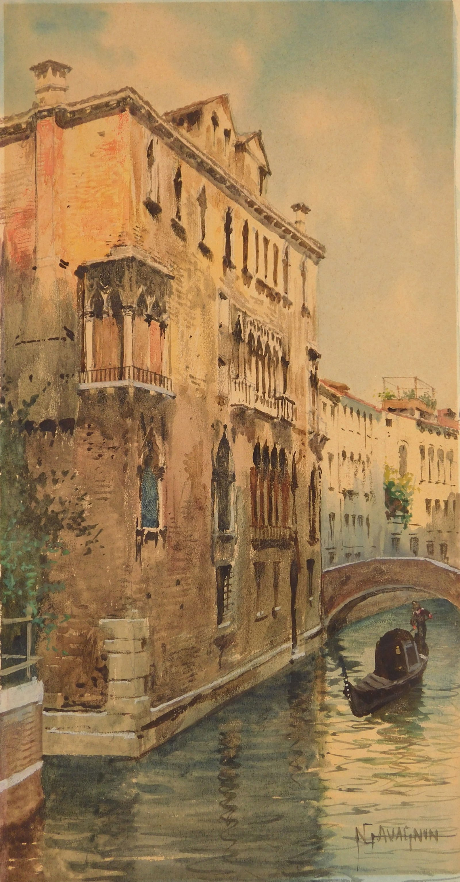 Natale Gavagnin (Italian 1851-1923) watercolor (1 of 4)