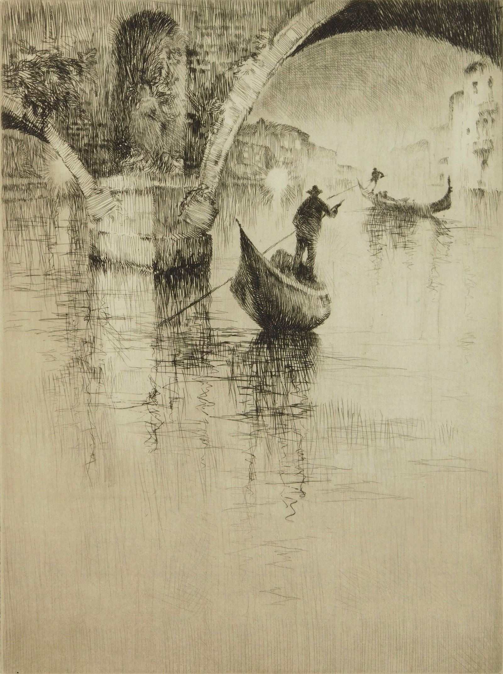 Sidney Litton (British, 1887-1949) etcing: Ponte dei Tre Archi etching, signed and numbered 6/80 in pencil. 11 7/8 x 8 7/8" Provenance: Private collection- Cleveland, OH