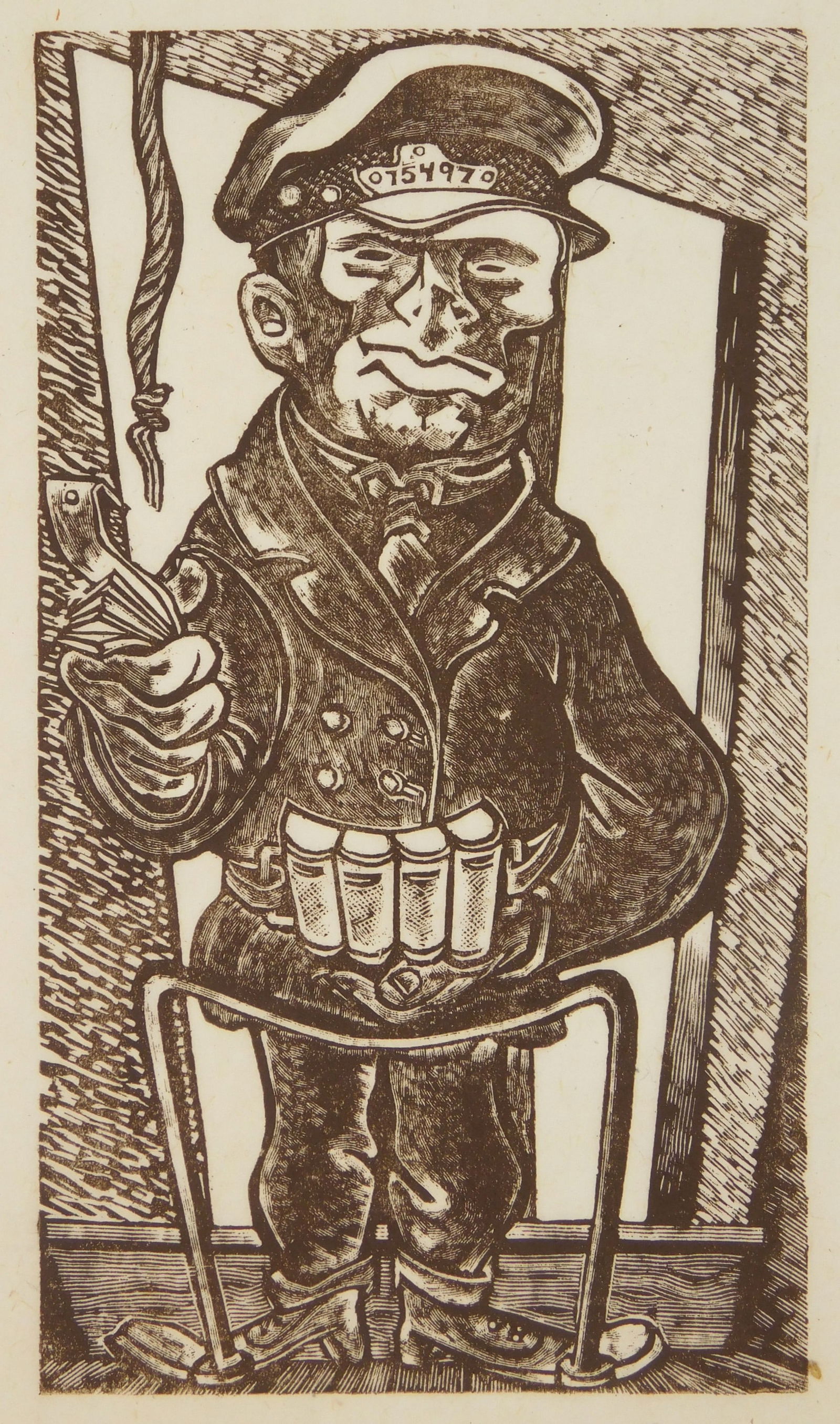 Burton Freund (American, 20th c.) wood engraving (1 of 4)