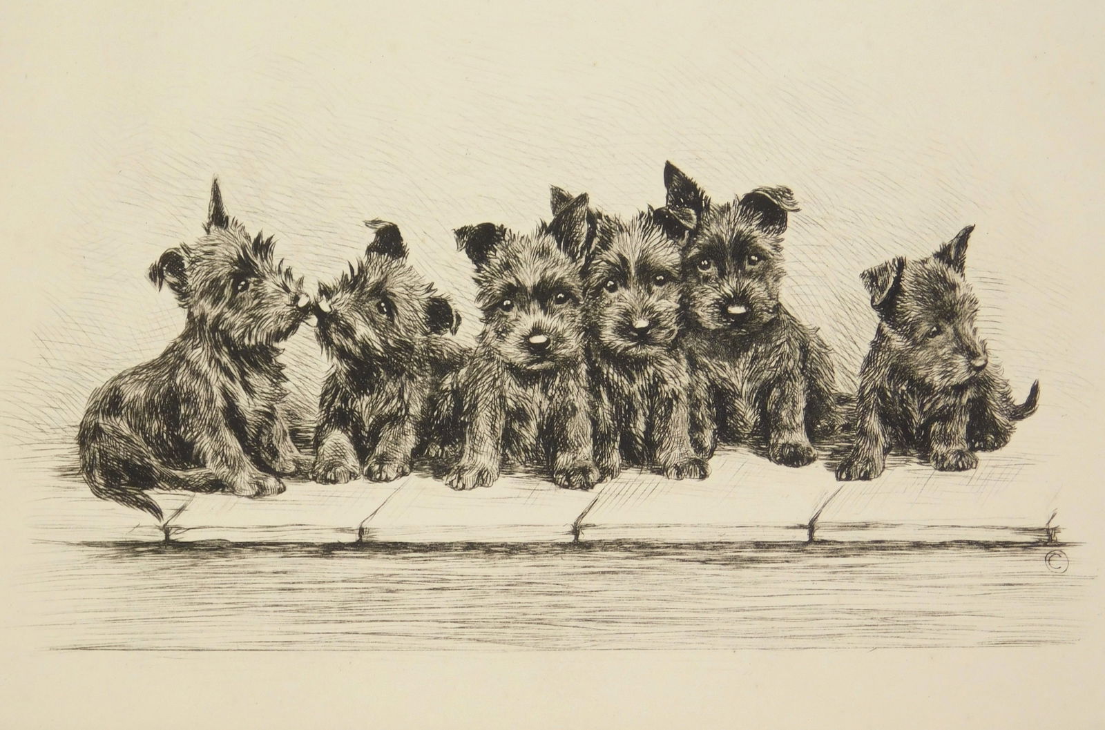 Marguerite Kirmse (American, 1885-1954) etching (1 of 4)