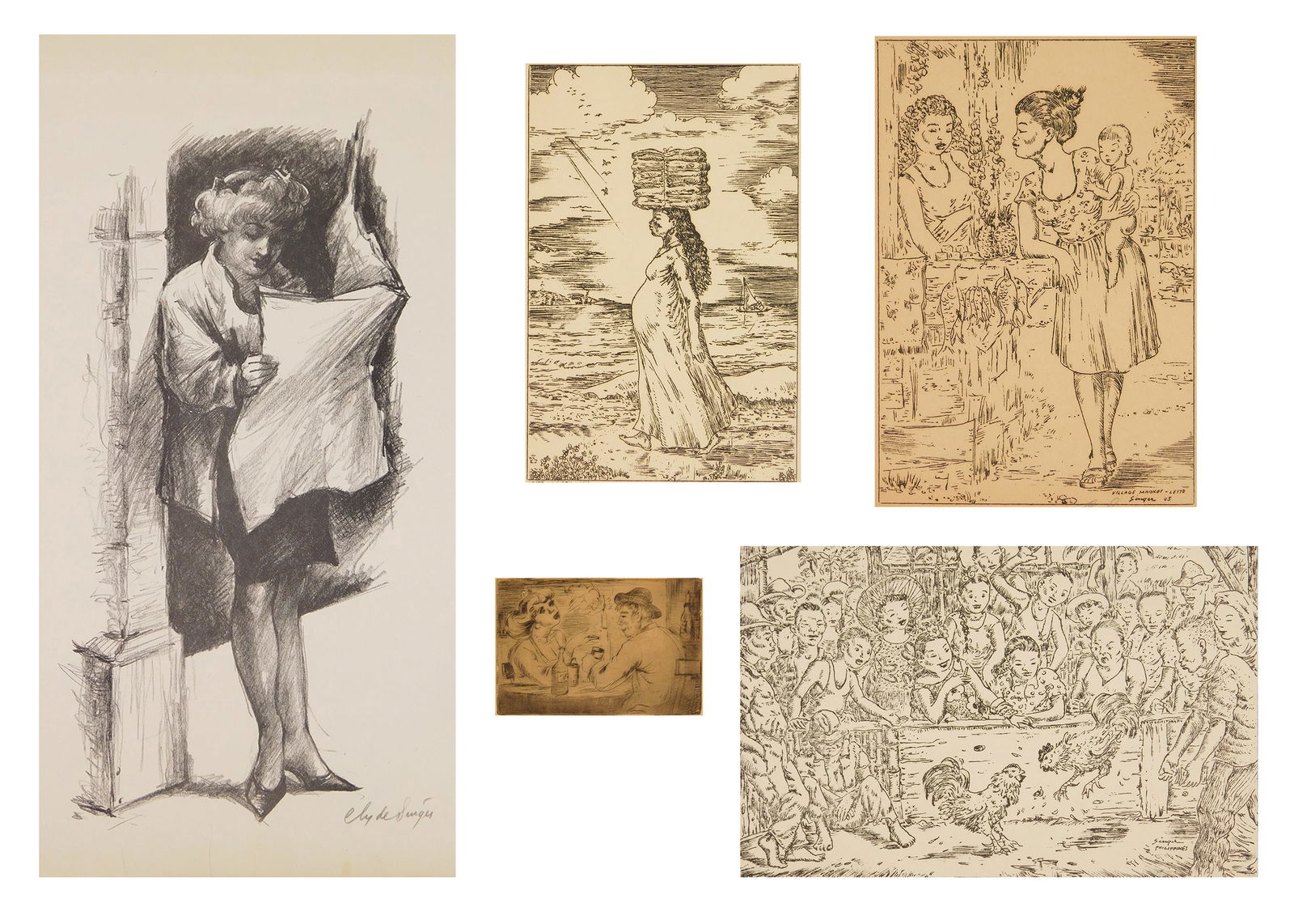 5 Clyde Singer (American, 1908-1999) prints (1 of 7)