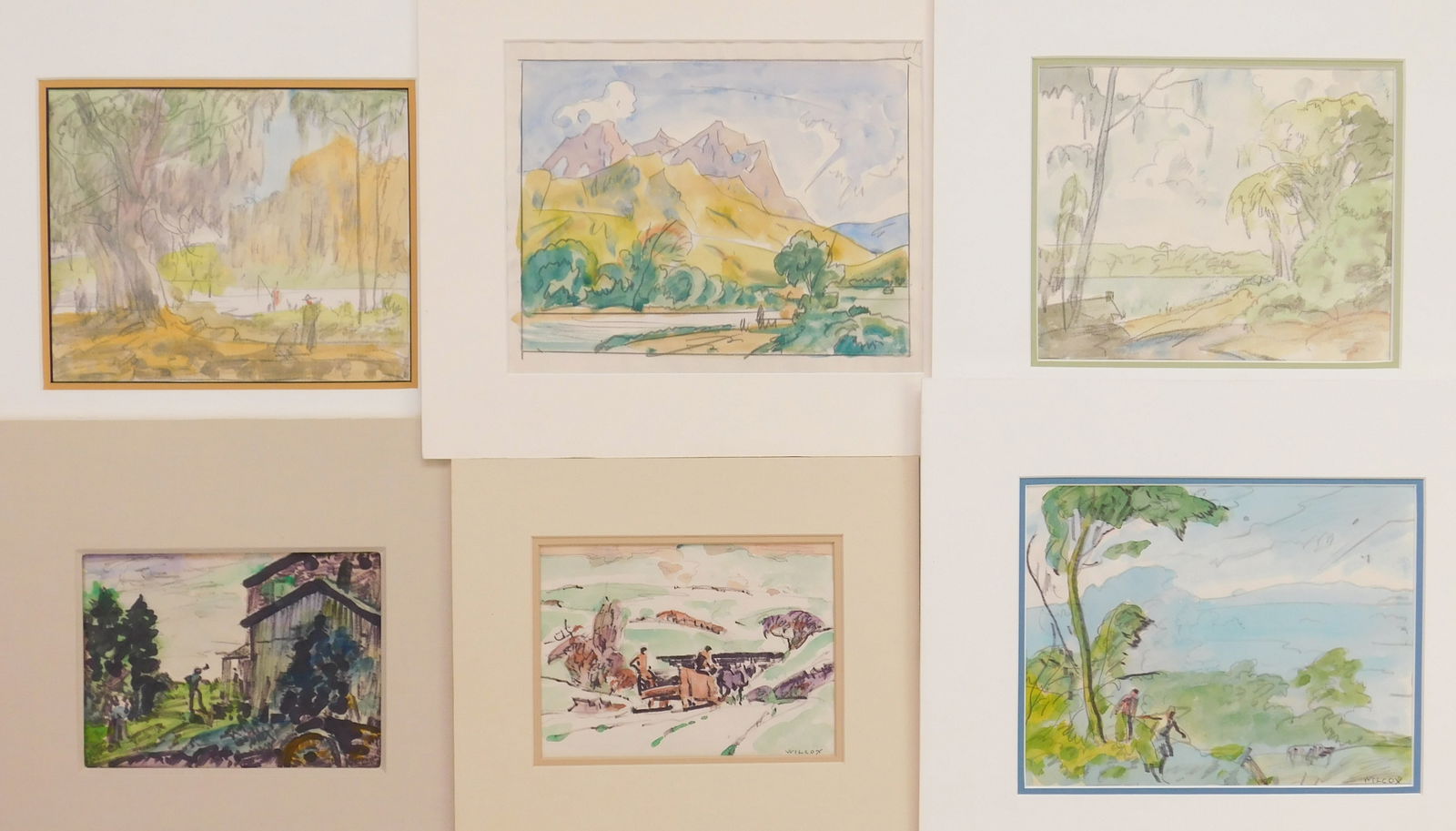 Frank N. Wilcox (American, 1887-1964) 6 watercolors (1 of 10)