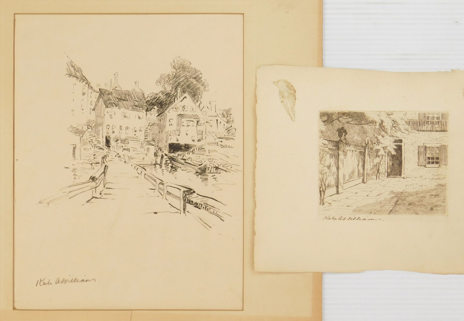 Kate A. Williams (American, 1877-1939) graphite and etching (1 of 9)