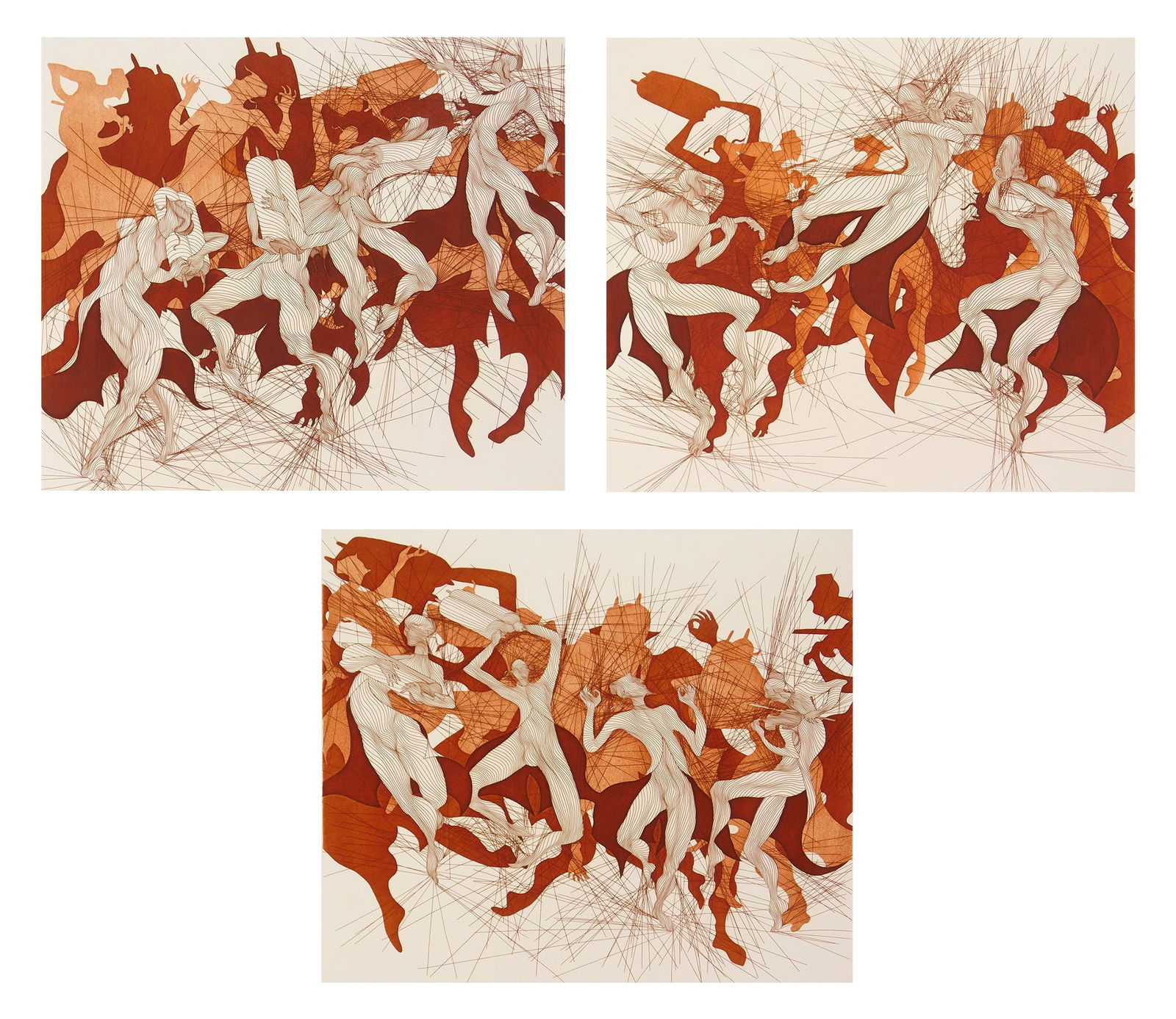 Guillaume Azoulay (French, 1949- ) 3 etchings (1 of 12)