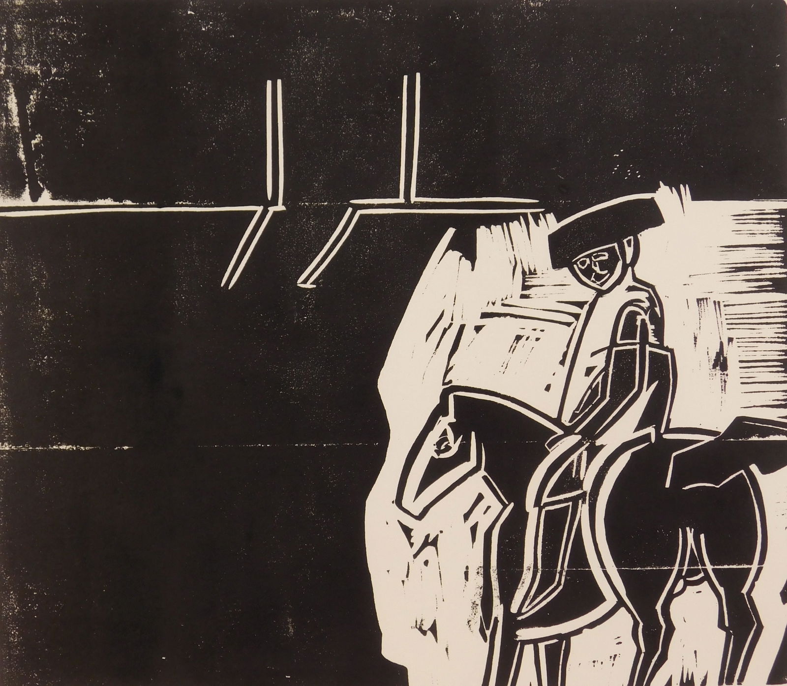 Herbert C. Cassill (American, 1928-2008)- linocut (1 of 4)