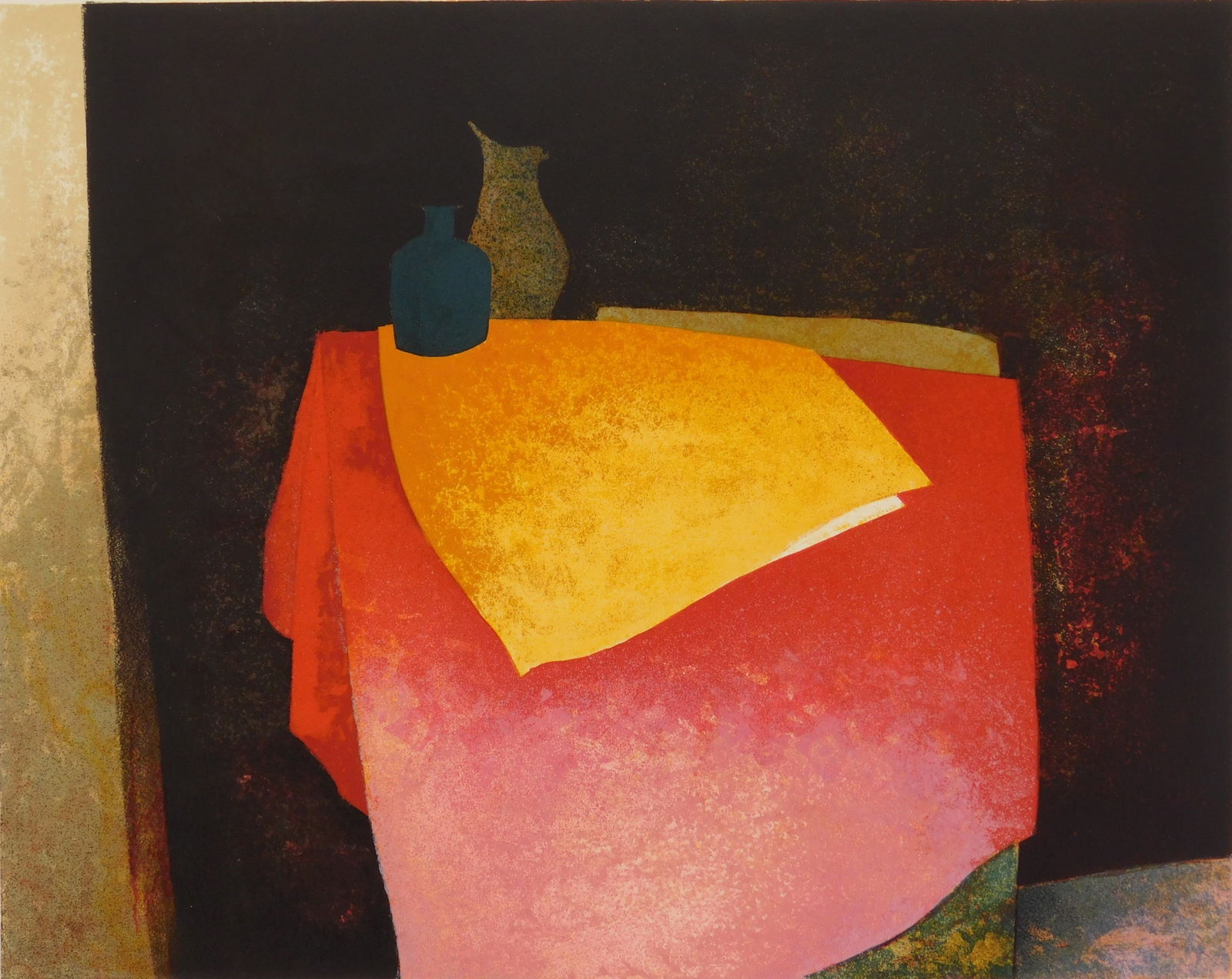 Claude Gaveau (French, 1940- ) lithograph: Tabletop Still-Life lithograph in colors, signed and numbered 114/175 in pencil. 15 3/4 x 19 7/8" Condition: Very good condition Provenance: Private collection- Dublin, OH