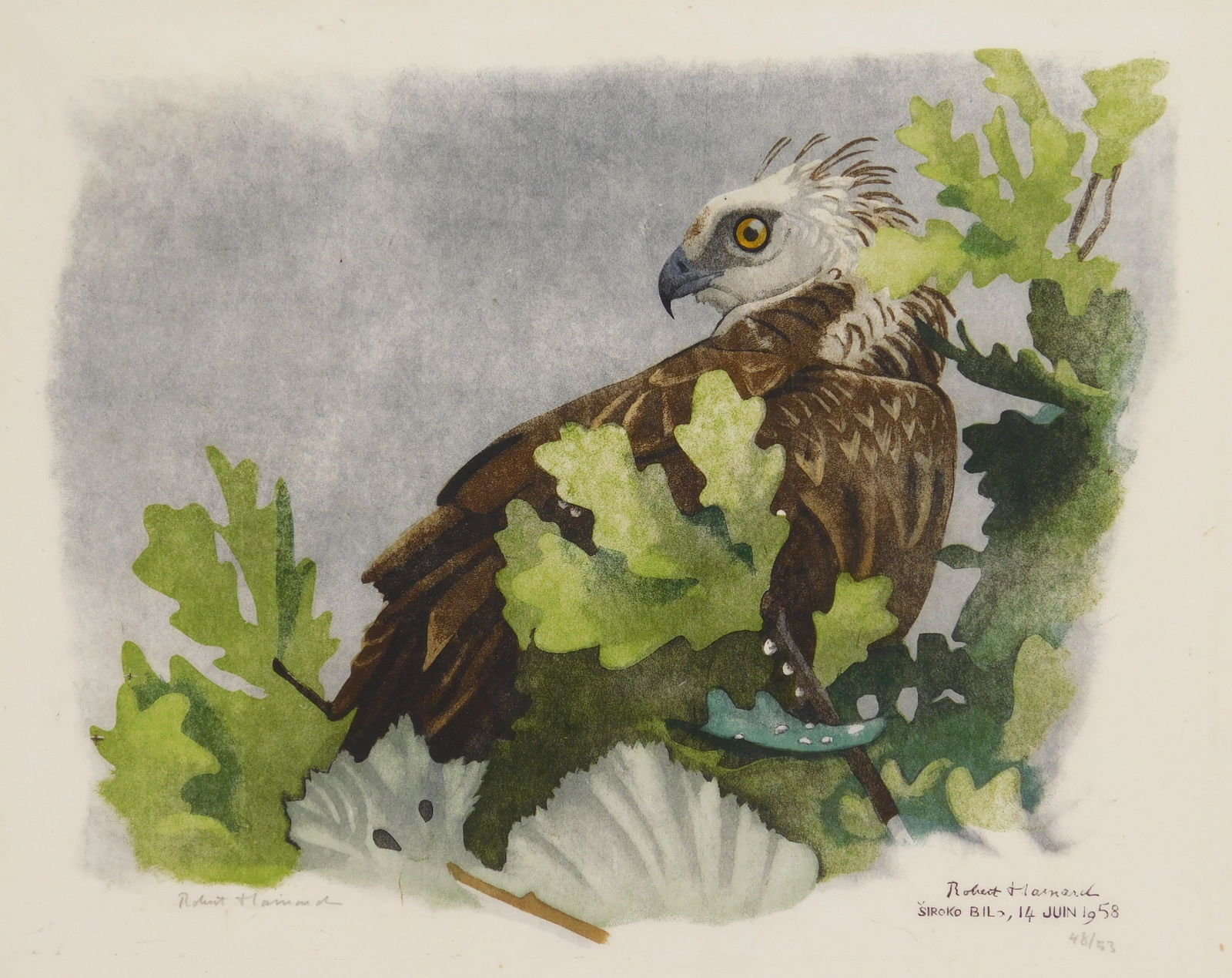 Robert Hainard (Swiss, 1906-1999) woodcut (1 of 4)