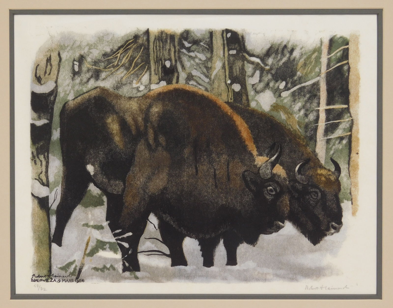 Robert Hainard (Swiss 1906-1999) woodcut (1 of 4)