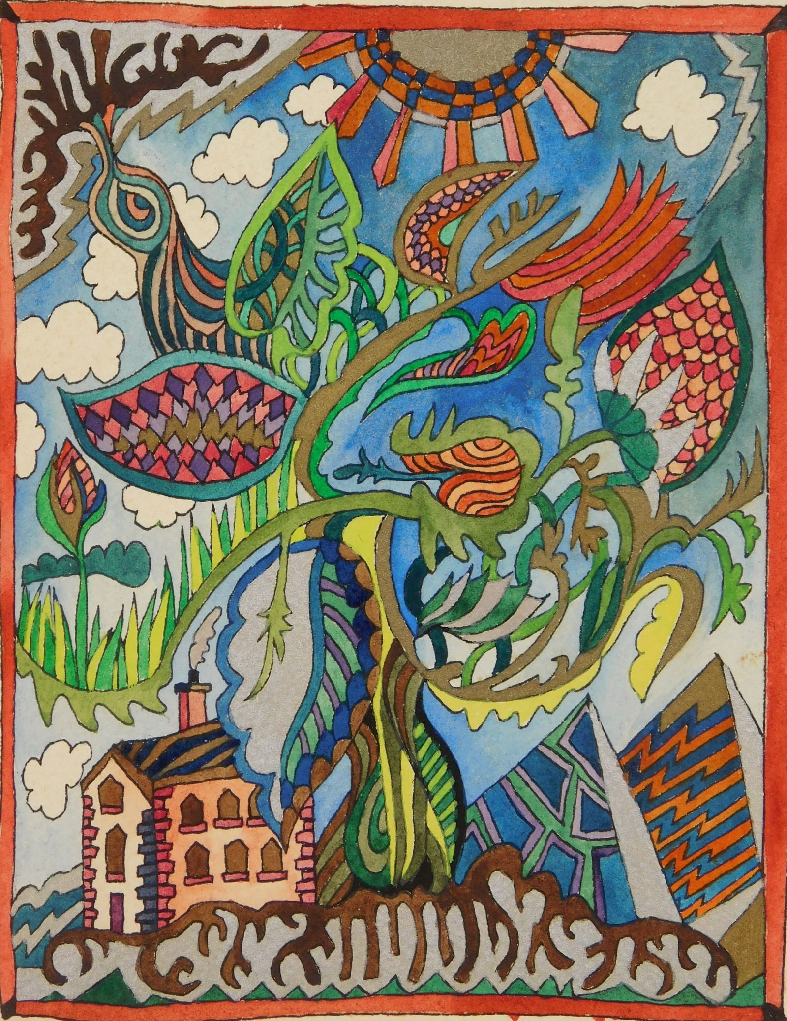 Jean Pekoc (American, 20th c.) watercolor (1 of 4)