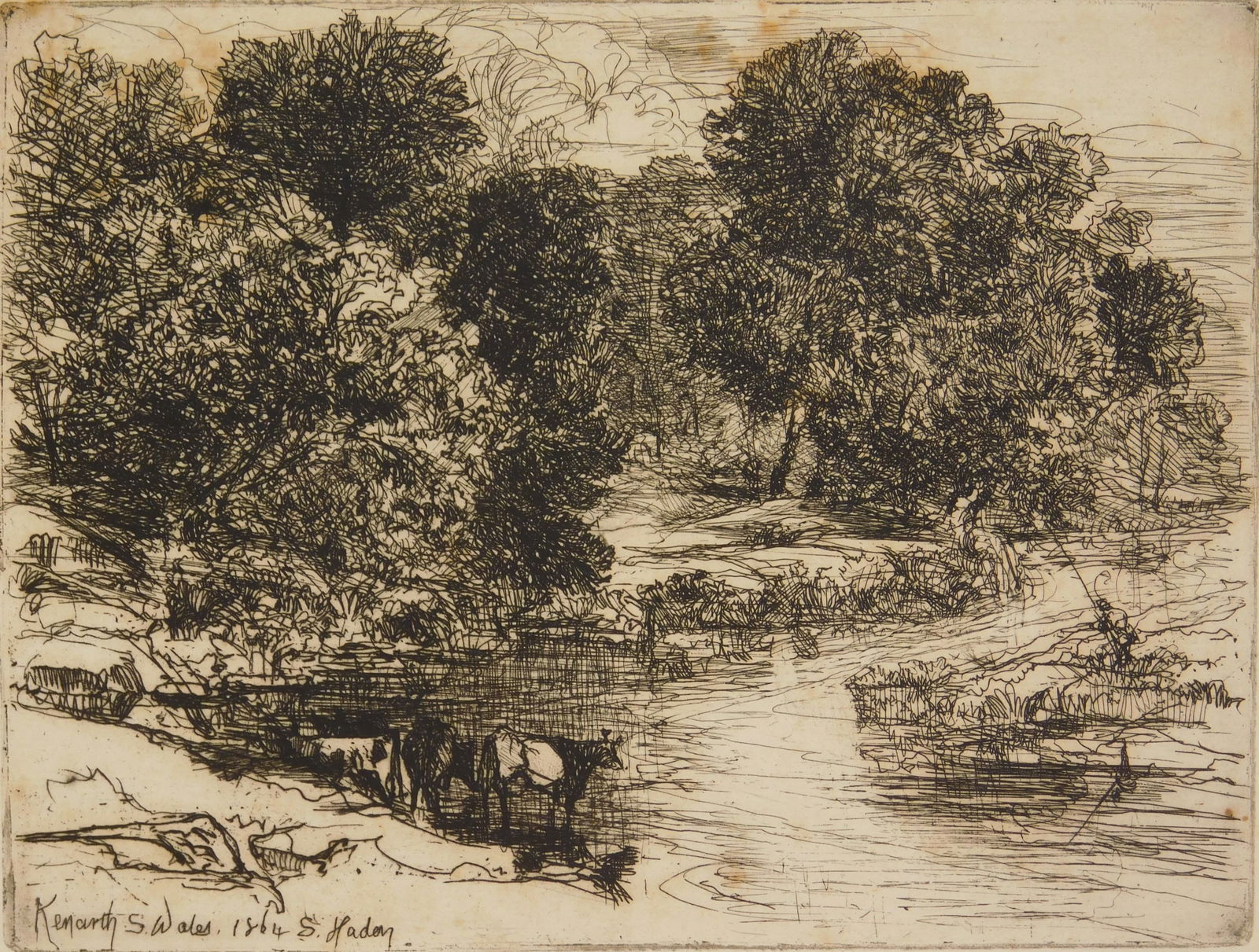 Francis Seymour Haden (British, 1818-1910) etching (1 of 5)