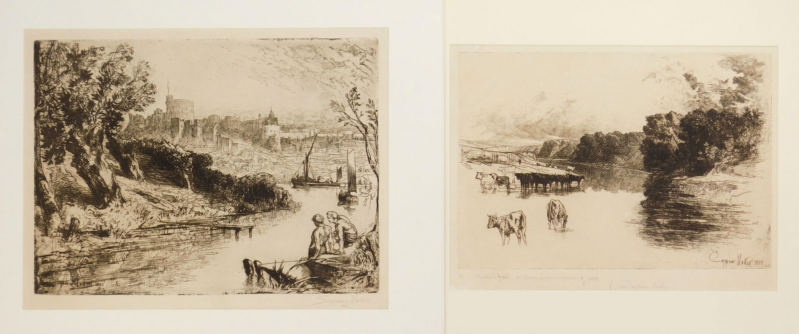 2 Francis Seymour Haden (British 1818-1910) etchings (1 of 10)
