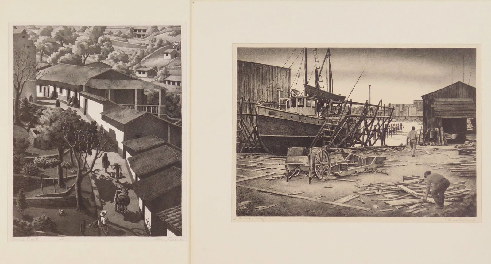 Alan Crane (American, 1901-1969) 2 lithographs (1 of 8)