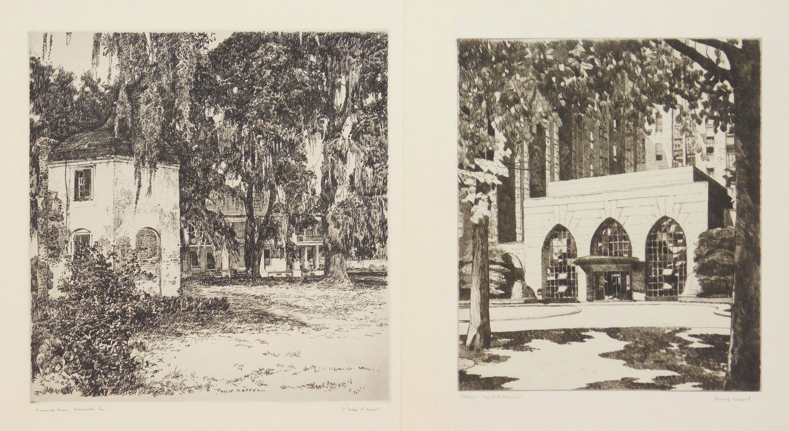 Philip Kappel (American, 1901-1981) 2 etchings (1 of 7)