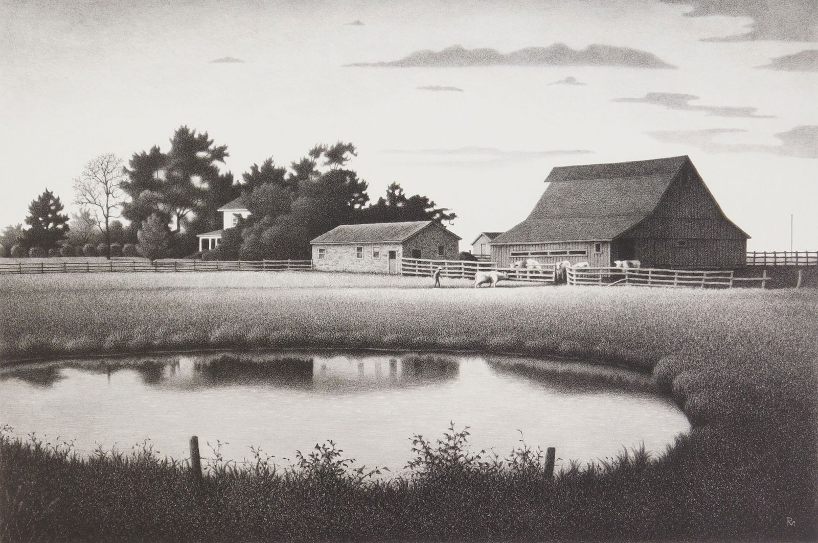 Roger Medearis (American, 1920-2001) lithograph (1 of 4)