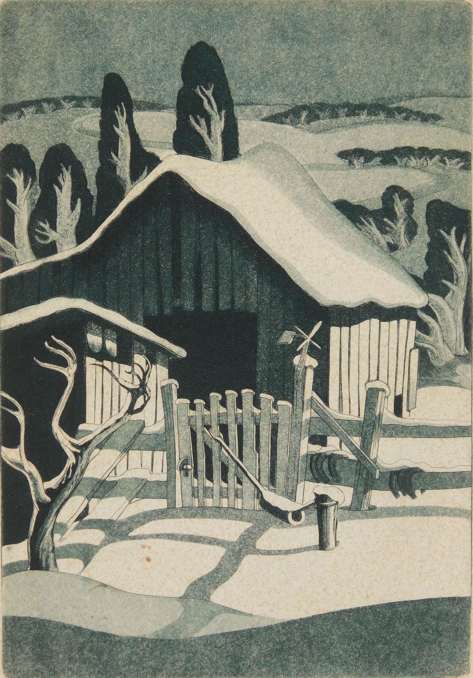 George Jo Mess (American, 1898-1962) aquatint (1 of 4)