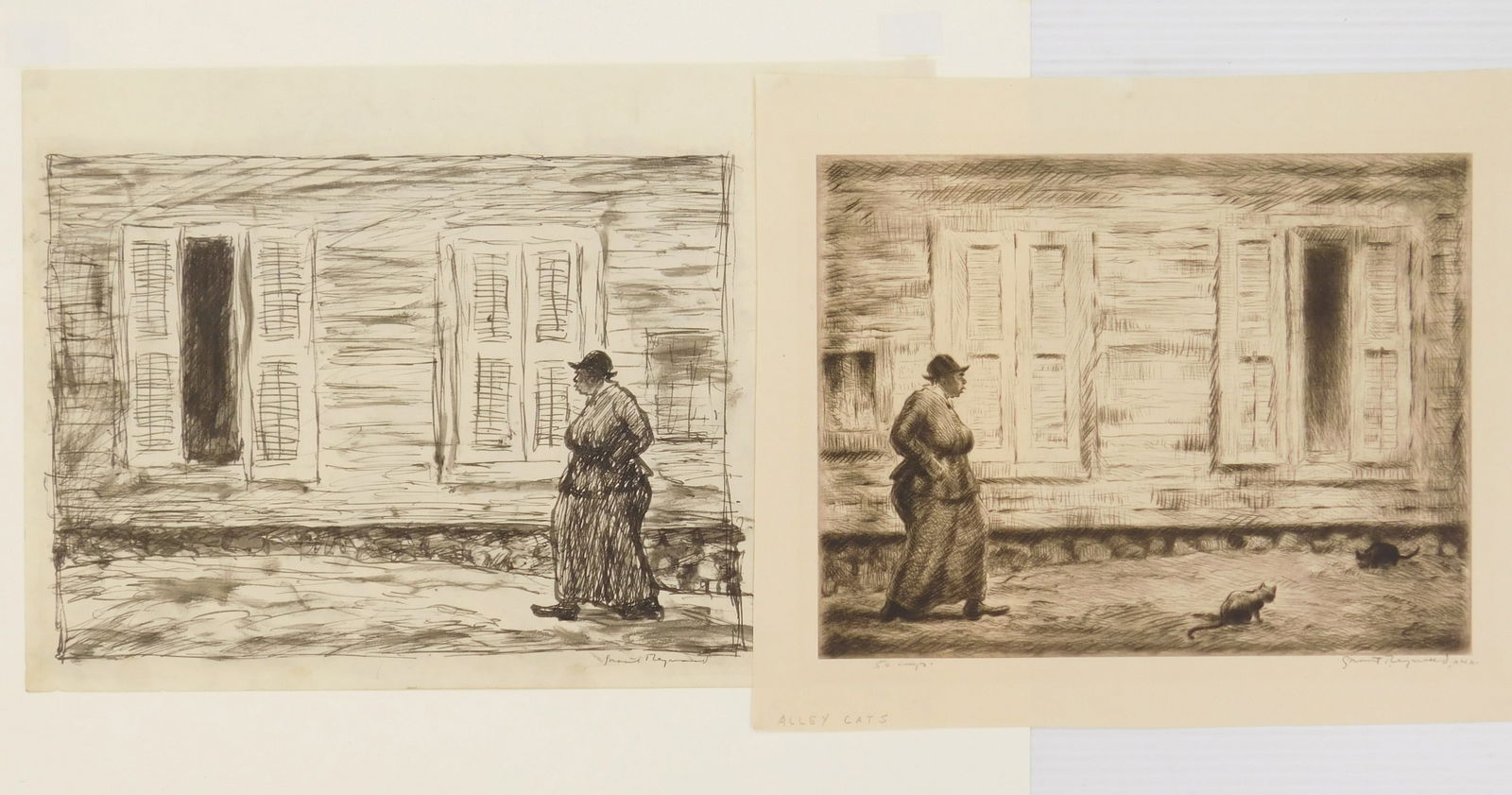 Grant Reynard (American, 1887-1968) etching and pen and ink (1 of 7)