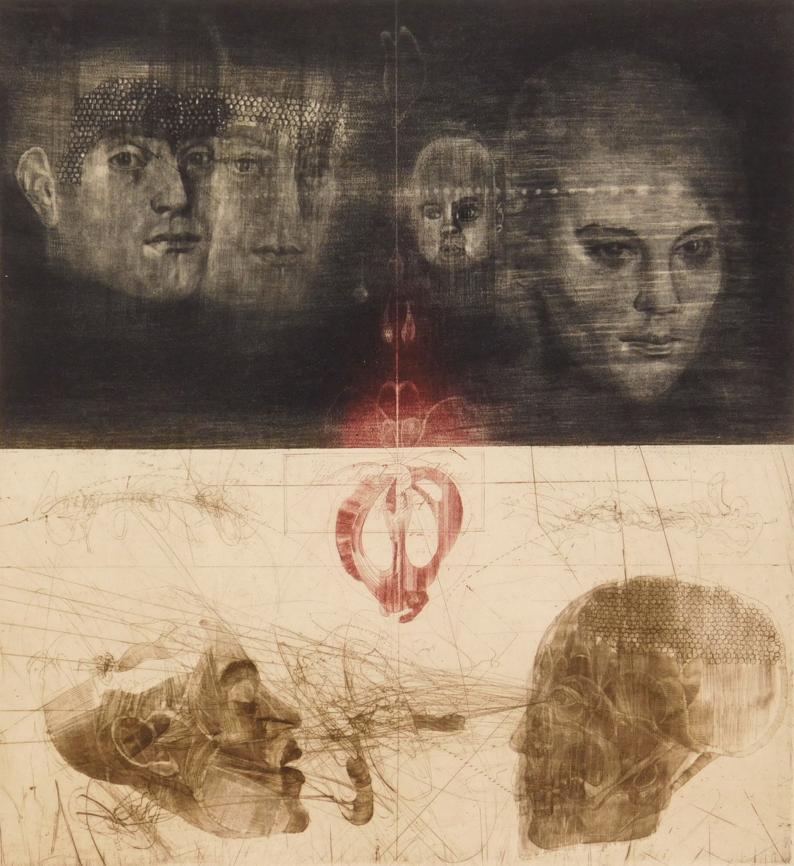 Jiri Anderle (Czech, 1936- ) drypoint and mezzotint (1 of 4)