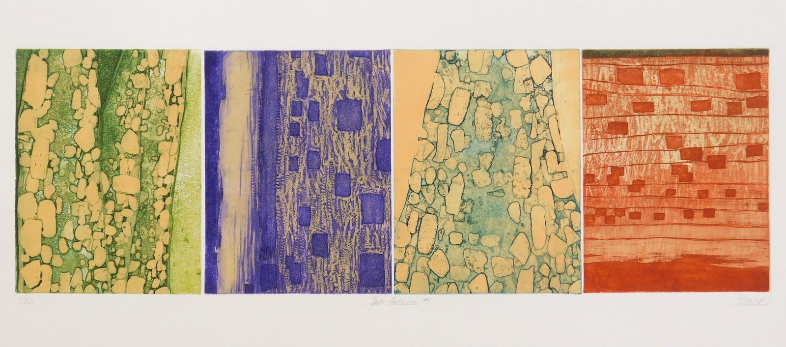 Cynthia Back (American, 20th. 21st c.) etching (1 of 4)