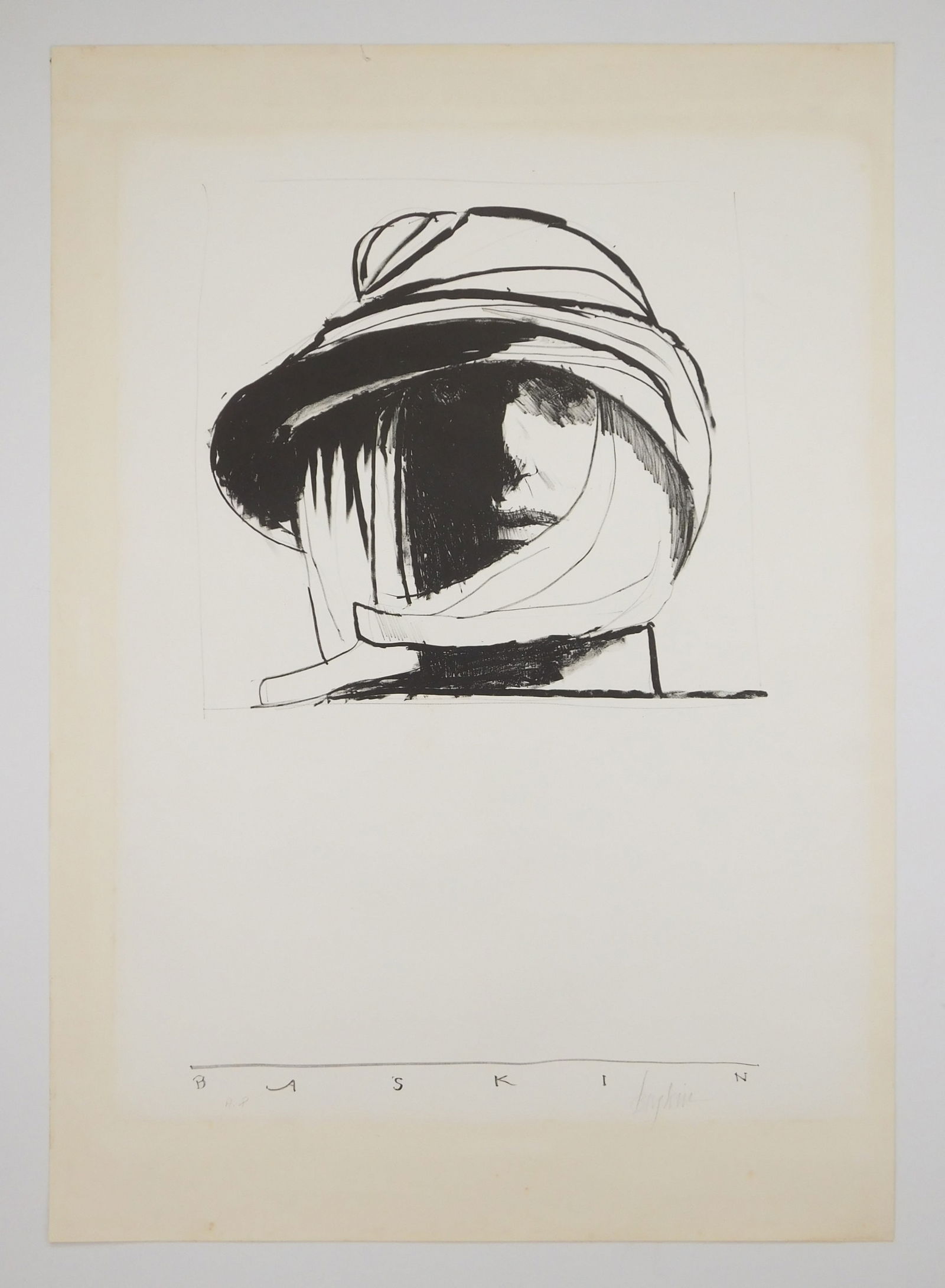 Leonard Baskin (American, 1922-2000) lithograph: Lawrence of Arabia-Safari lithograph, signed and annotated 'A. P.' in pencil. 34 x 24'' (sheet) Condition: Margins have matt burn Provenance: Private collection- Clevela