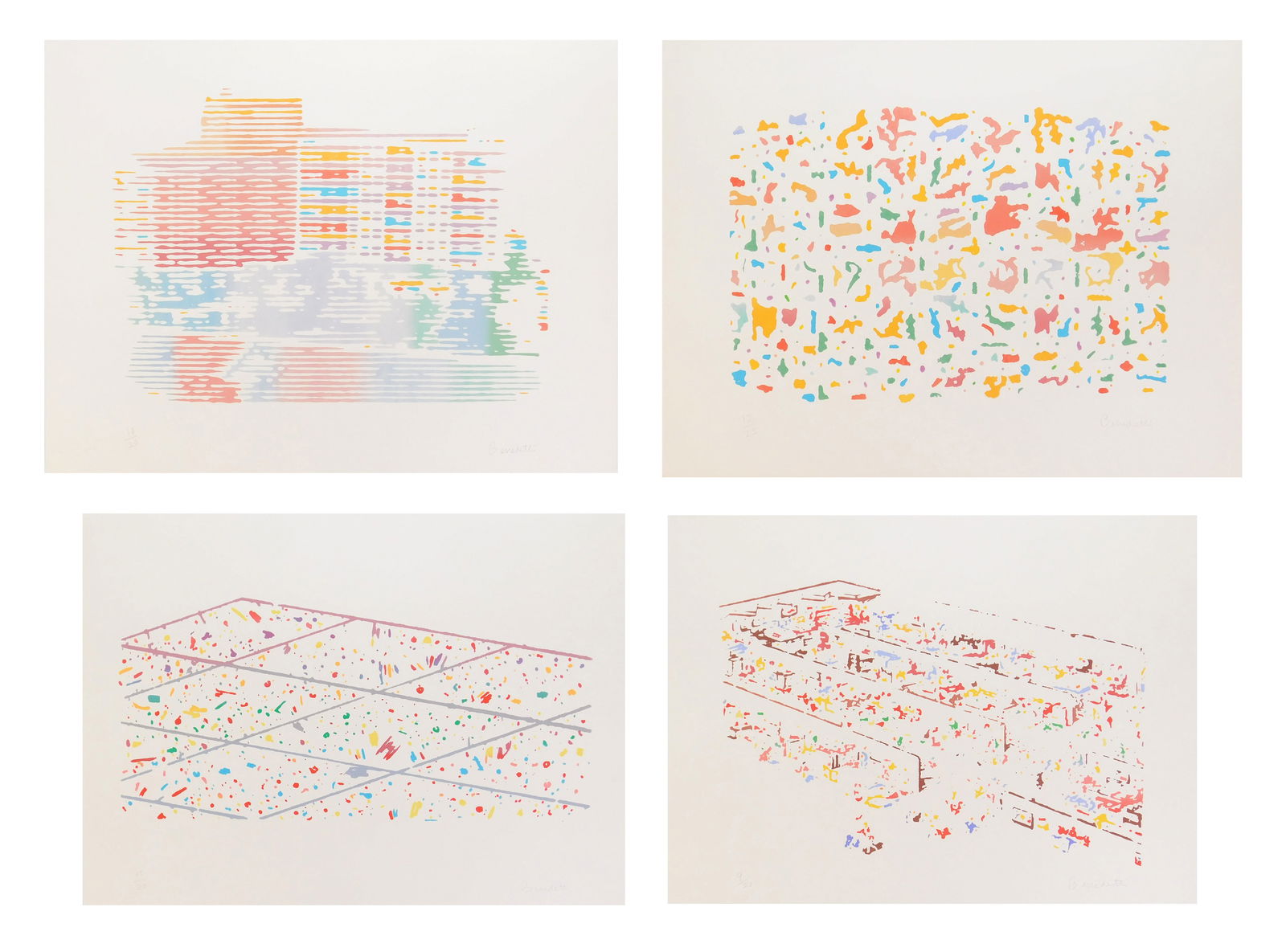 Roger Benedetti (American, 1948- ) 4 silkscreens (1 of 6)