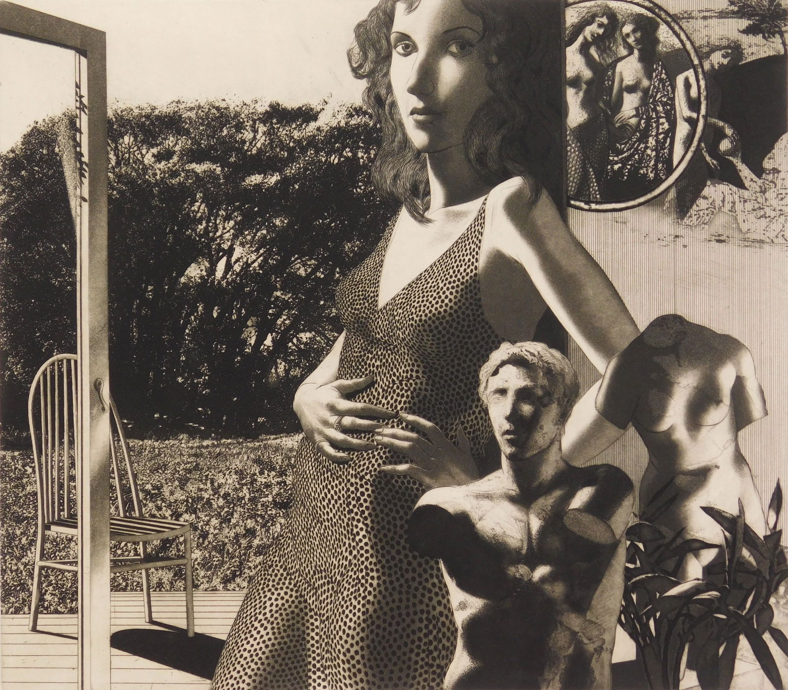 David Bumbeck (American, 1940- ) etching: A Portrait etching, 1978, signed, dated, titled and numbered 31/80 in pencil. 15 3/4 x 13 3/4" Condition: Very good condition Provenan