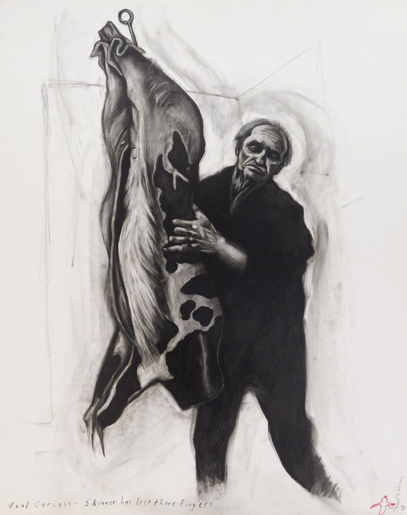 Sue Coe (British, 1951- ) mixed media on paper (1 of 4)