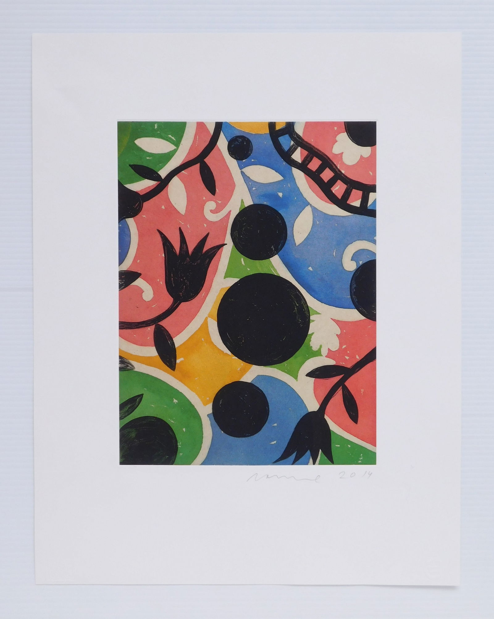 Dan Rizzie (American, 1951- )-  gravure on chine colle (1 of 2)