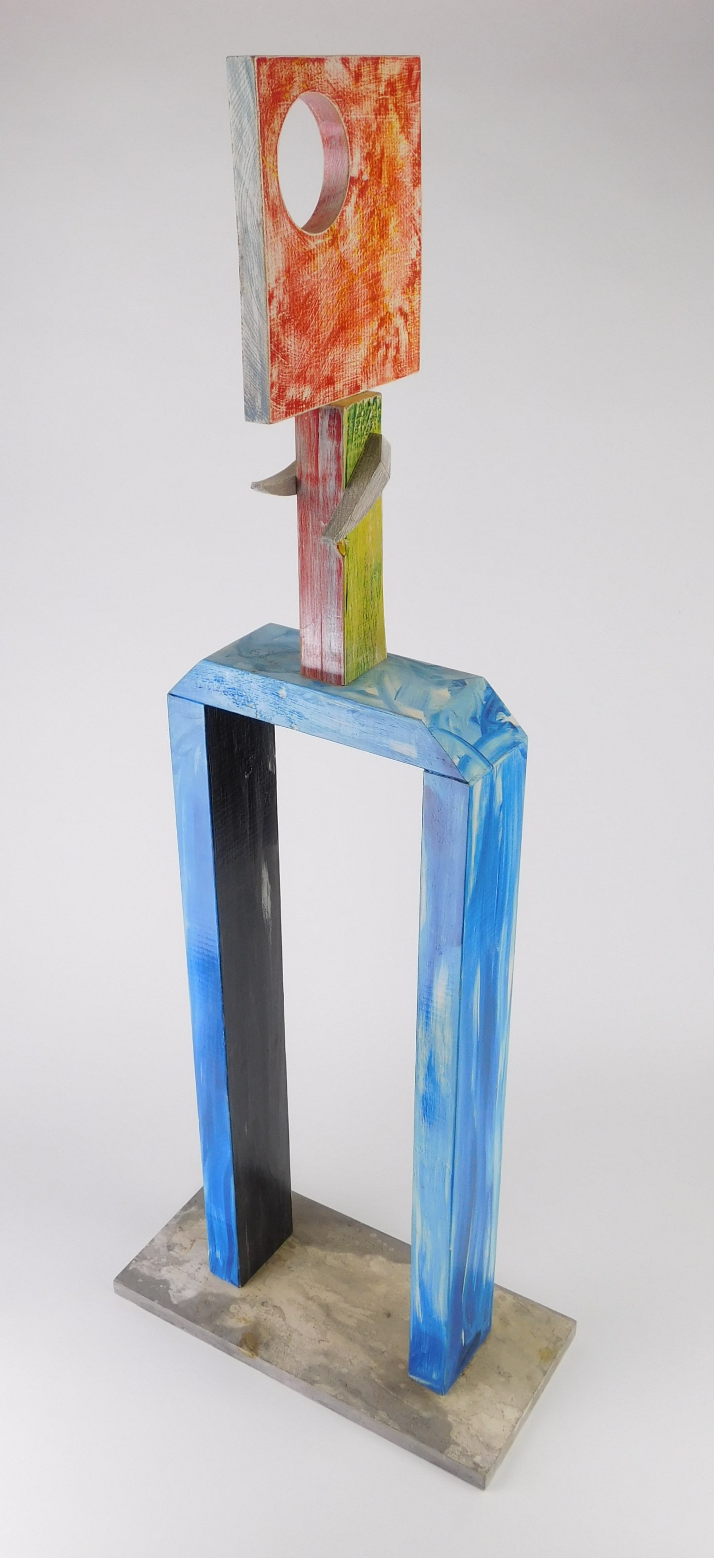 Marvin Jones (American, 1940-2005) sculpture: painted wood sculpture. 41 1/2 x 15 1/2 x 7 1/4" Condition: Good condition Provenance: Estate of the artist