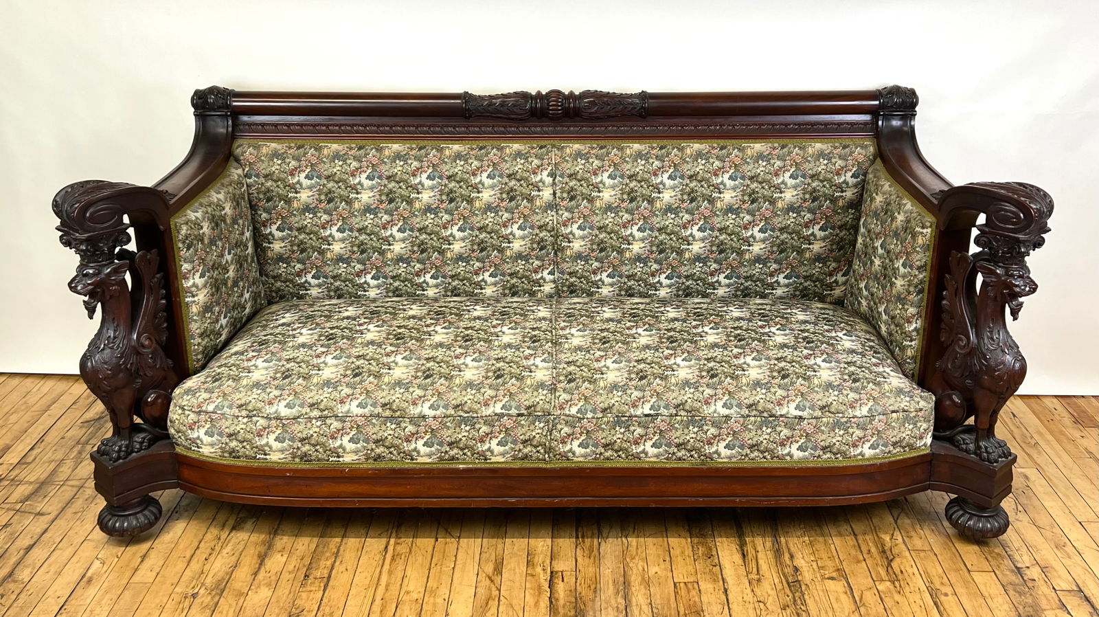 R.J. Horner & Co. Mahogany Sofa with Griffins (1 of 9)