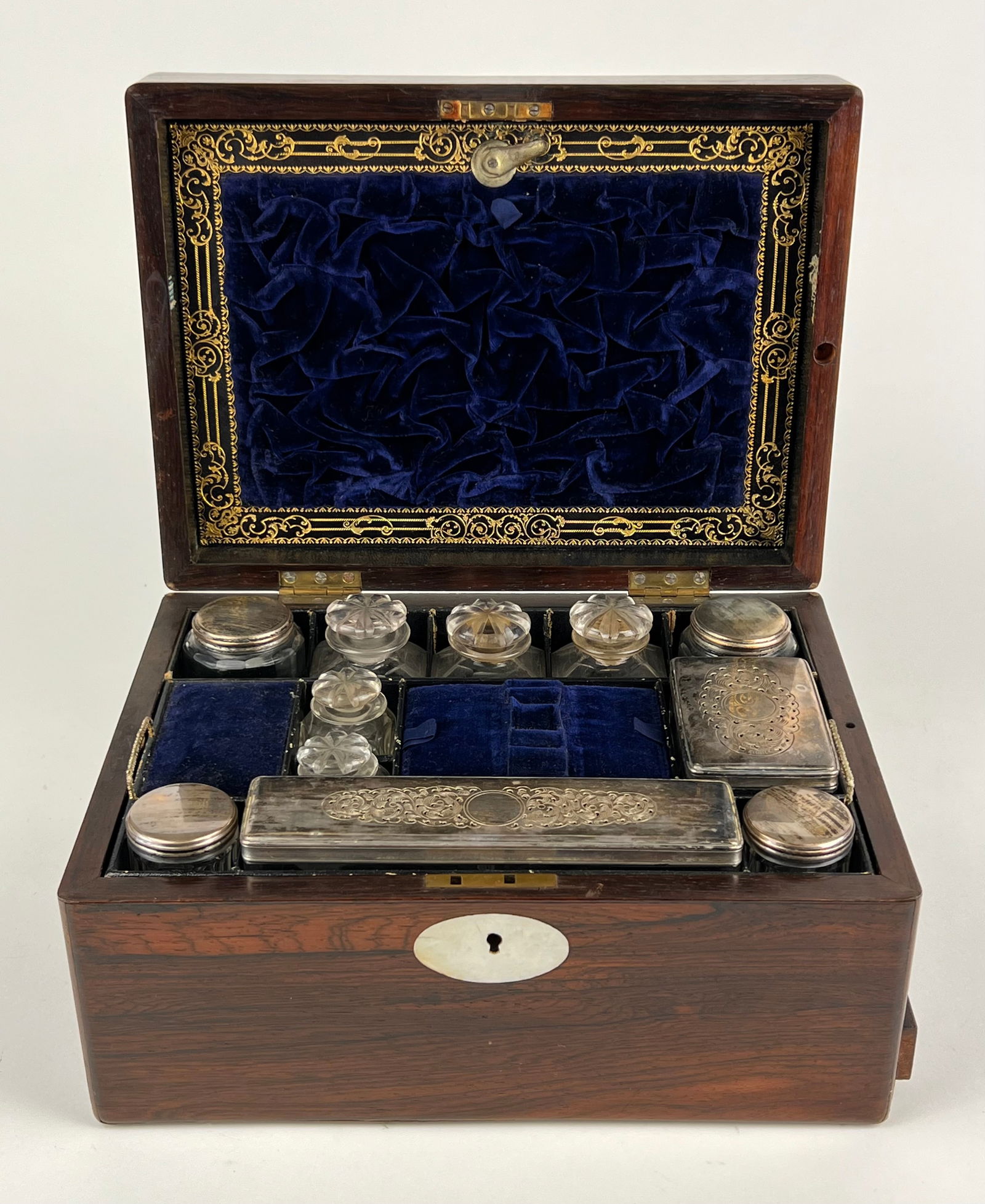 Victorian Gentlemen's Traveling Dresser Set (1 of 6)
