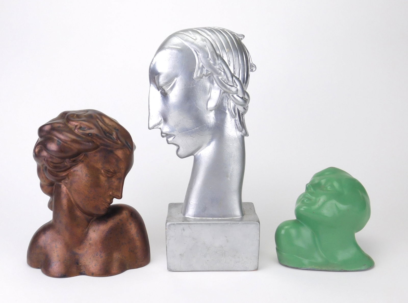 3 Art Deco busts of Women (1 of 3)