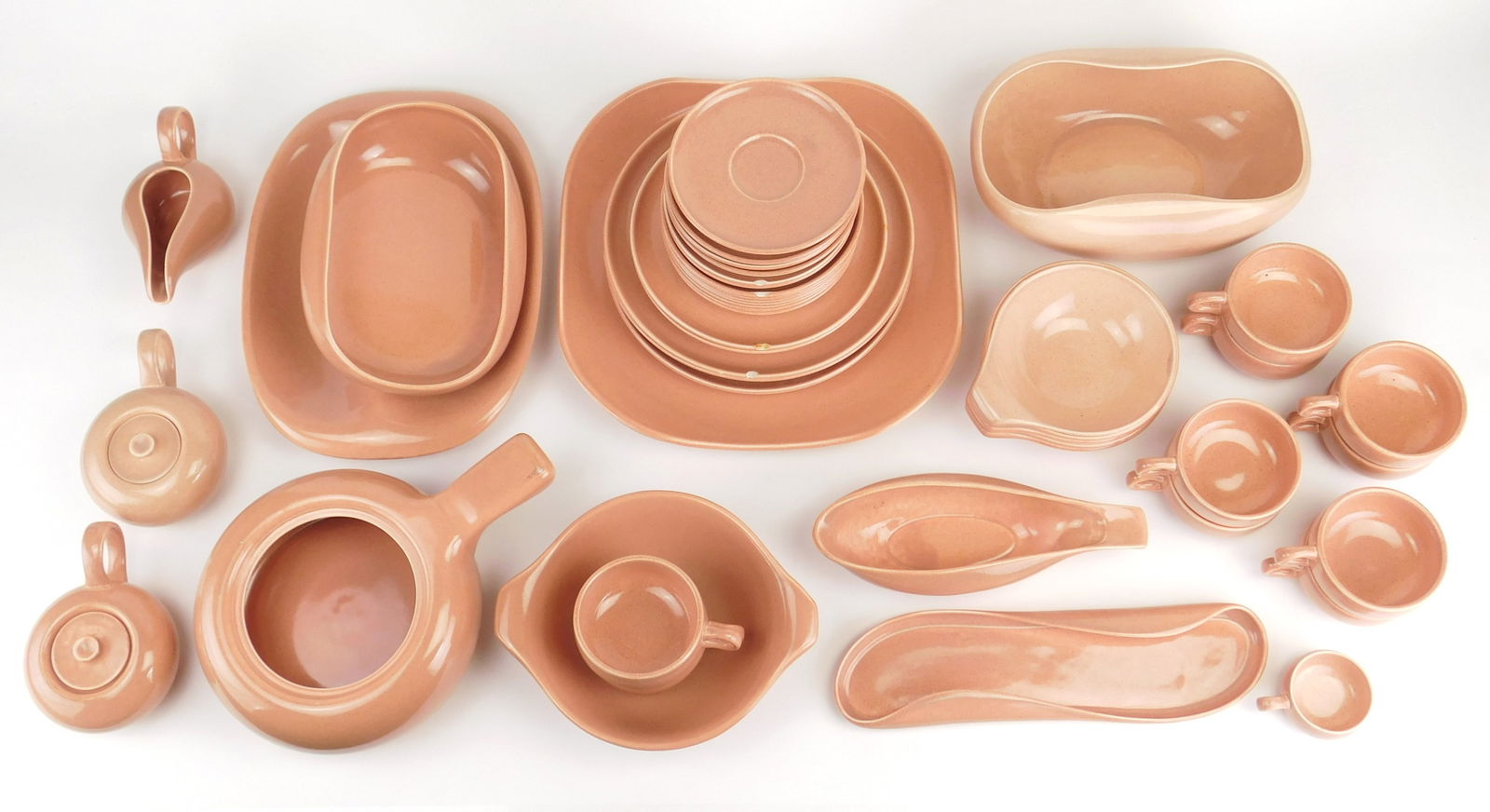 Russel Wright coral porcelain dinnerware- 45 piece (1 of 7)