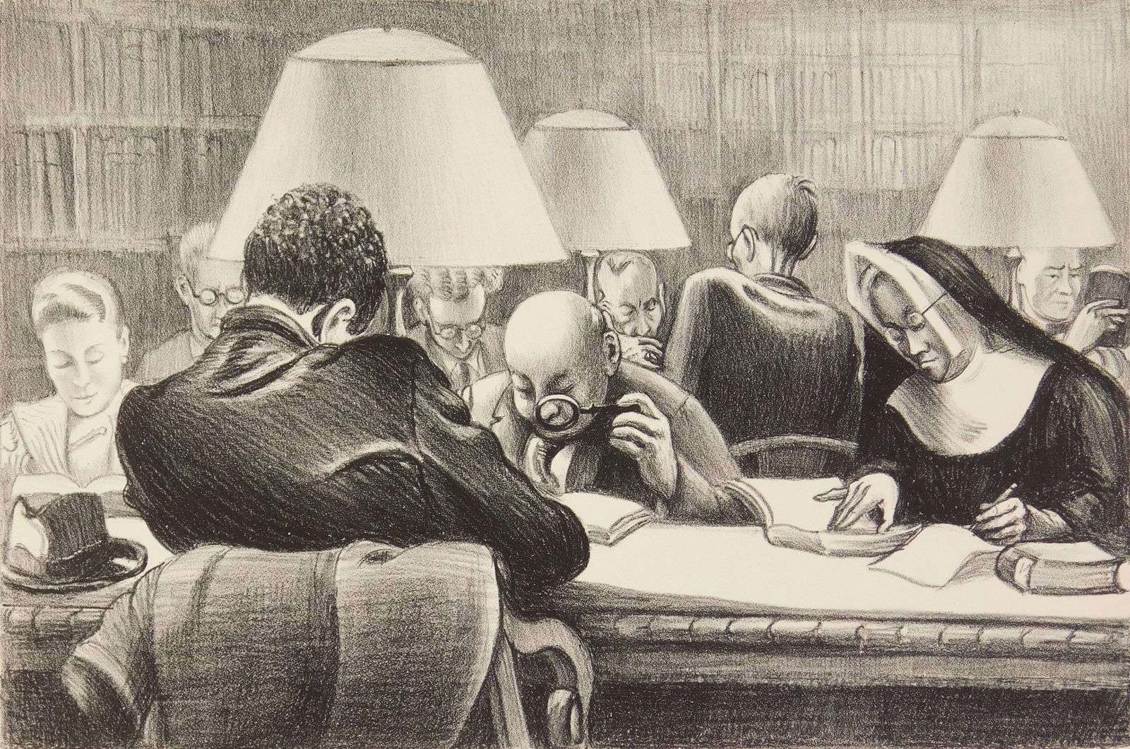 Mabel Dwight (American, 1876-1955) lithograph: Silence lithograph, 1939, edition of about 25. 7 1/2 x 11 1/2" Robinson & Pirog 106 Provenance: Private collection- Detroit, MI