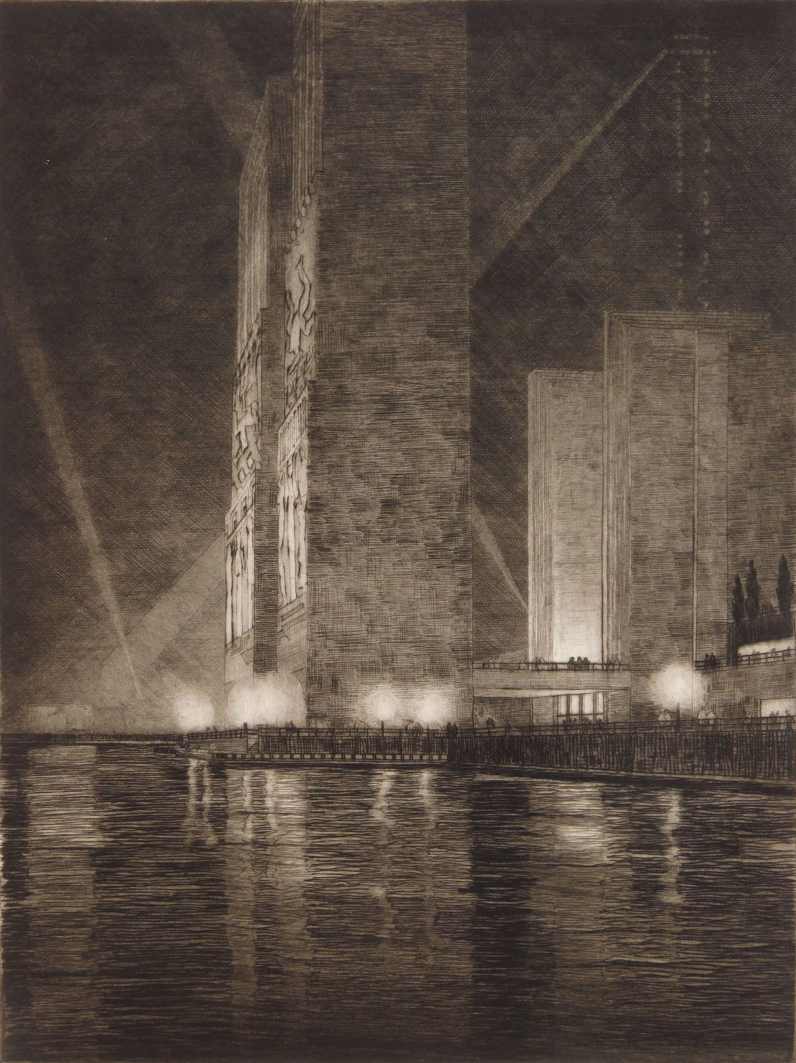 Gerald Geerlings (American, 1897-1998) drypoint (1 of 4)