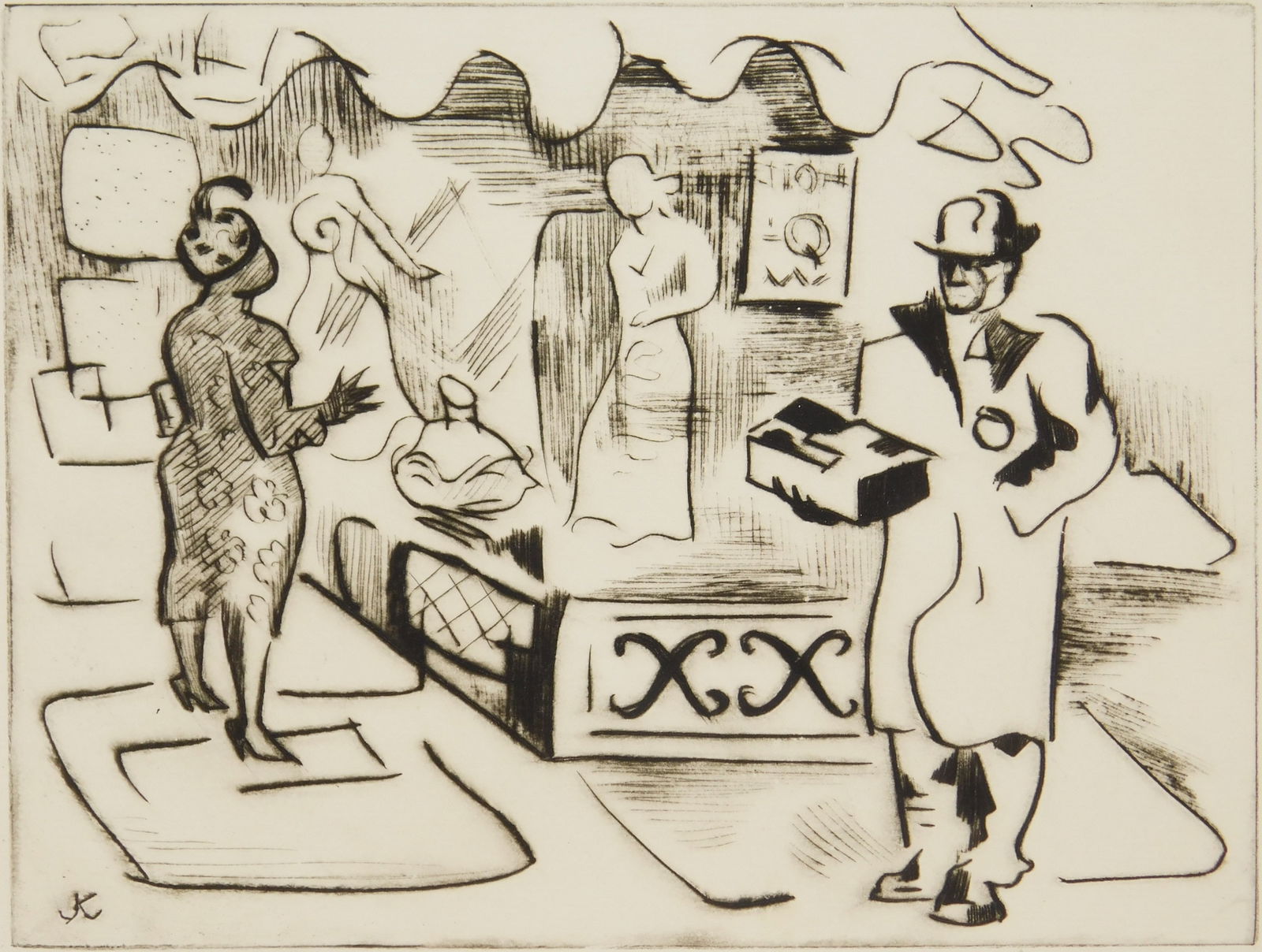 Jacob Kainen (American, 1909-2001) drypoint (1 of 4)