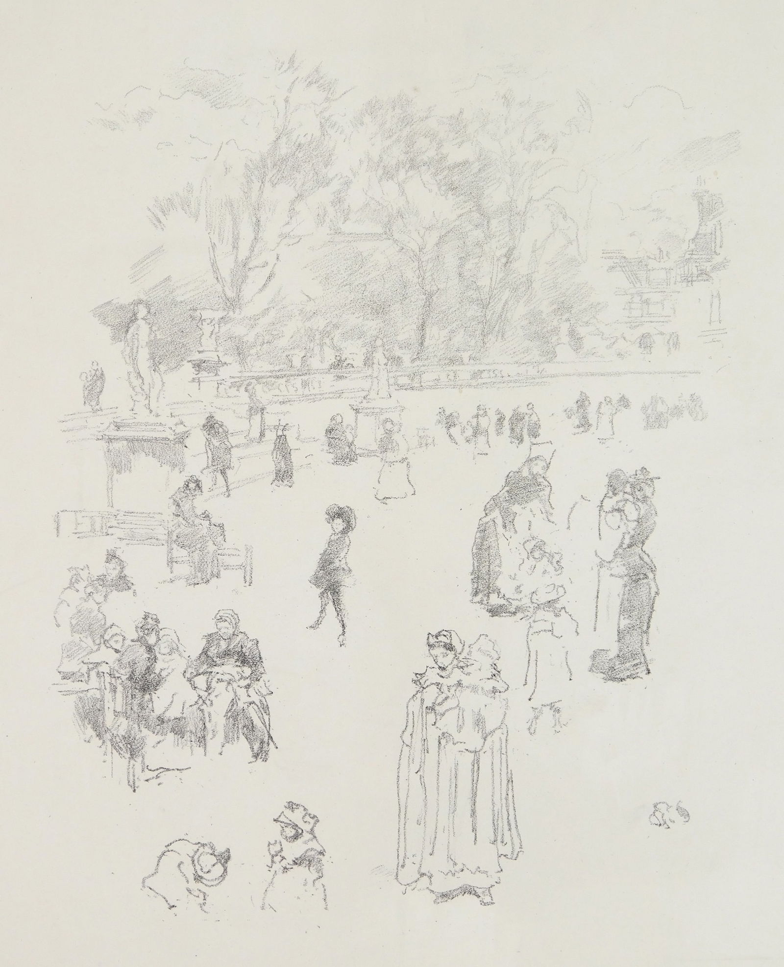 James A. M. Whistler (American, 1834-1903) transfer lithograph (1 of 4)