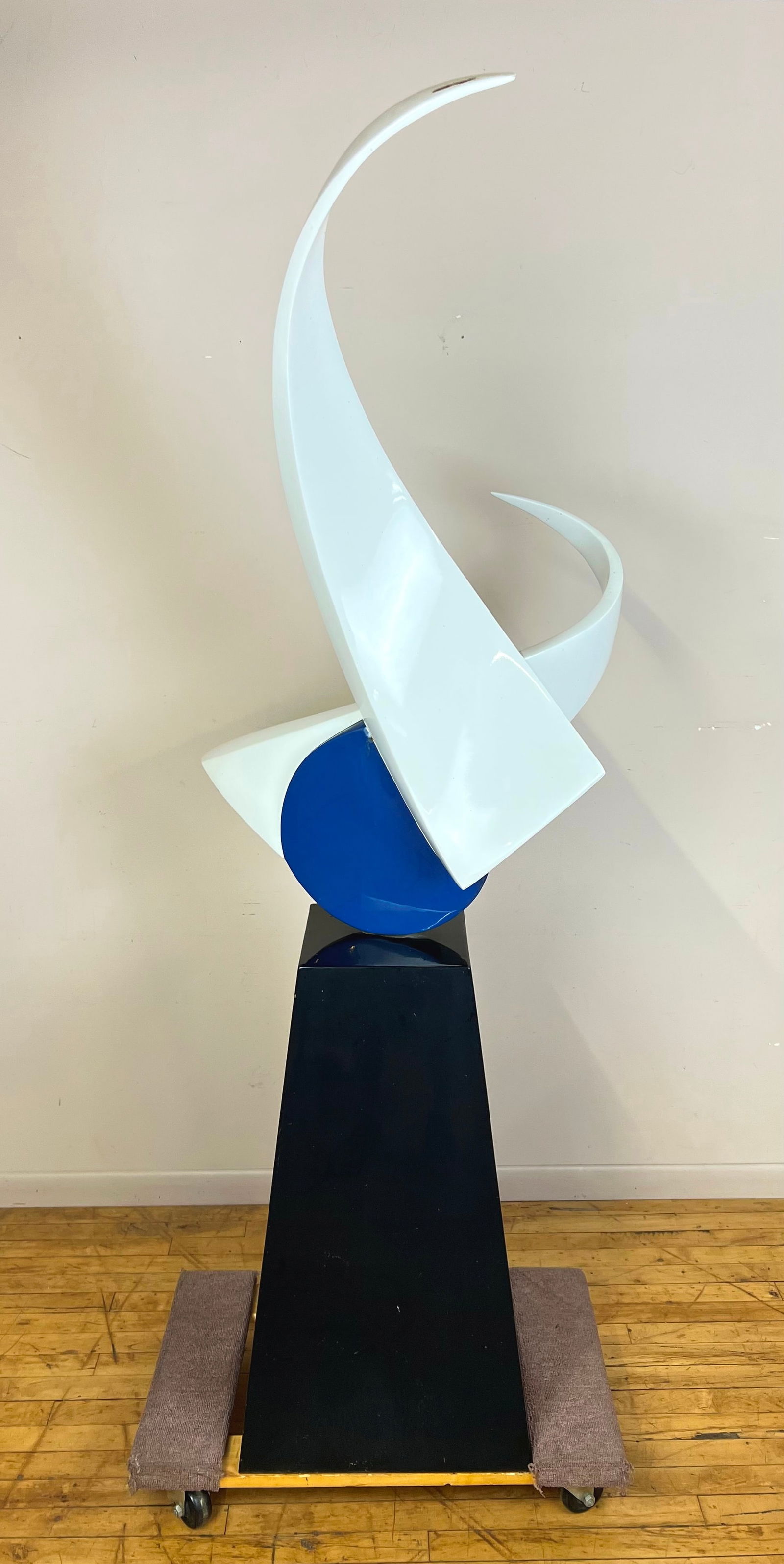 Fred Schmidt (American 1936-2001) steel sculpture: Free Spirit sheet steel sculpture, 1996, signed Fred Schmidt on base. 76 x 18 x 18" Provenance: Craig & Allie Wallace collection- Gates Mills, OH Purchased directly from the artist</