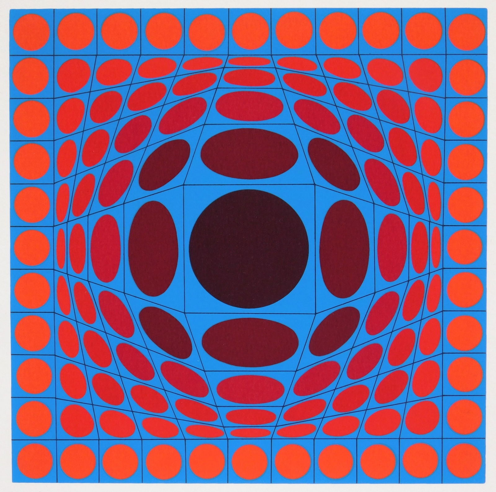 Victor Vasarely (Hungarian, 1906-1997) silkscreen: Ive silkscreen in colors, signed and numbered 185/350 in pencil. 8 1/4 x 8 1/4" 11 3/4 x 10 1/4" (sheet) Provenance: Private collection- Portland, OR