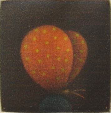 Yozo Hamaguchi mezzotint: Yozo Hamaguchi- ''Papillon Rouge''- mezzotint in colors, 1972, signed in pencil, edition of 268, The Print Club of Cleveland publication no. 51. 1 7/8 x 1 7/8''