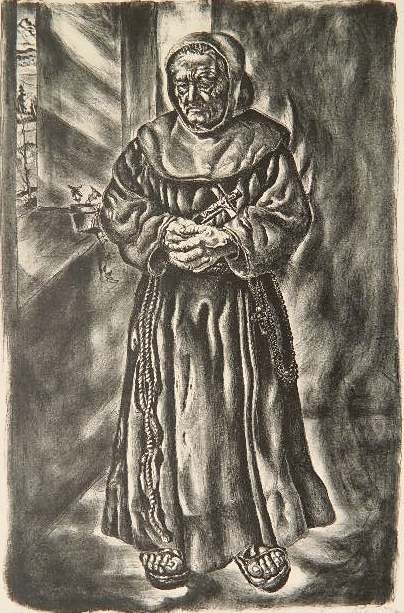 Ivan Albright lithograph: Ivan Albright- ''Follow Me'' (Grayson 14)- lithograph, 1949, signed and titled in pencil. 13 3/4 x 9''