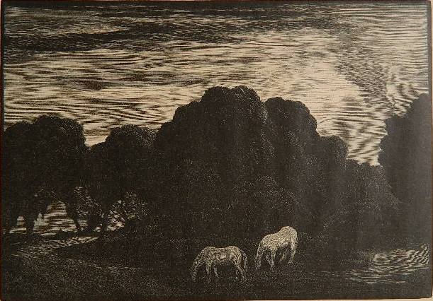 Thomas Nason wood engraving: Thomas Nason- ''Tranquility'' (Comstock 179)- wood engraving, 1935, signed, numbered and titled in pencil. 7 x 10''