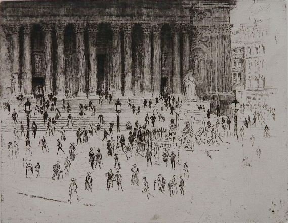 Joseph Pennell 3 etchings: Joseph Pennell- ''St. Paul's Pavement''; ''The Bridge of Alcantara, Toledo'' (2 copies)- 3 etchings, 1904 and 1905; together with prints (some reproduction) by F. Chapin, Plim, Kuniyoshi, Blakesley, C