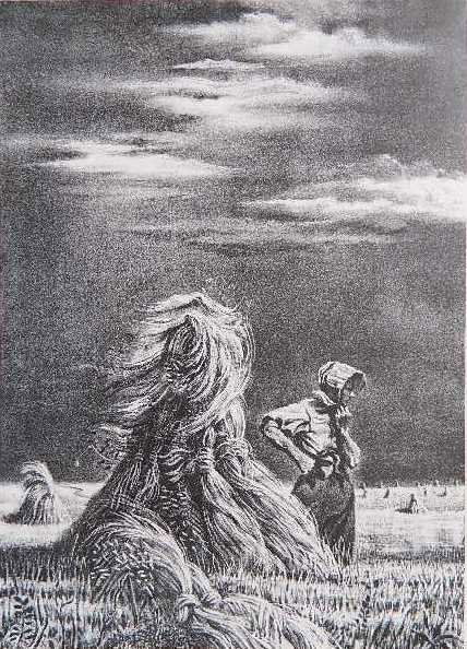 Georges Schreiber lithograph: Georges Schreiber- ''Summer'' (Czestochowski/AAA 1950.057)- lithograph, 1950, signed in pencil, AAA edition of 250, paper slightly age and mat toned. 13 1/4 x 9 1/2''