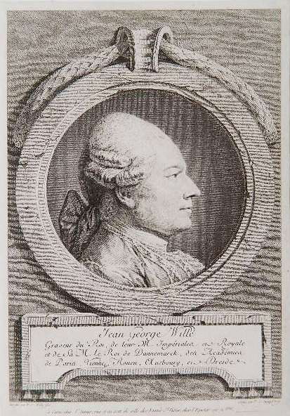 H. Goltzius; P. C. Ingouf - 2 engravings: H. Goltzius- ''William''; P. C. Ingouf- ''Jean George Wille''- 2 engravings. 7 1/8 x 10 1/4''; 5 3/8 x 7 3/4''