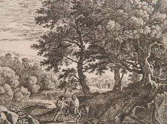 Herman Van Swanevelt etching: Herman Van Swanevelt- ''Flight Into Egypt''- etching. 6 x 7 7/8''