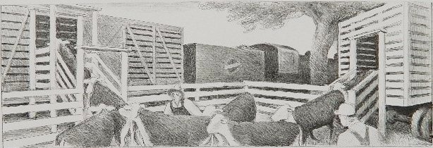 John Bloom 3 lithographs: John Bloom- Farmer and Cattle; ''After Hours'' and Fishing on The Pier- 3 lithographs, 1991, all signed in pencil, very good condition, various sizes.