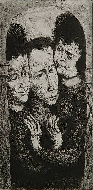 F. Castellon; H. Castellon; J. Floch - 3 prints: Federico Castellon- ''Siege At Via Veneto''- aquatint, signed, titled and numbered in pencil; Hilda Castellon- ''Reflections''- lithograph, signed, titled and numbered in pencil; Joseph Floch- Interio