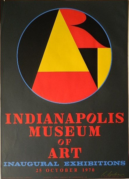after Robert Indiana silkscreen: after Robert Indiana- ''Indianapolis Museum of Art''- silkscreen in colors, 1978, signed in pencil. 35 x 25 1/4''